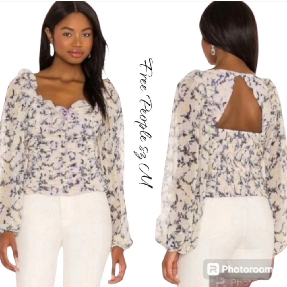 NWT Free People Blouse Ruched Top sz M